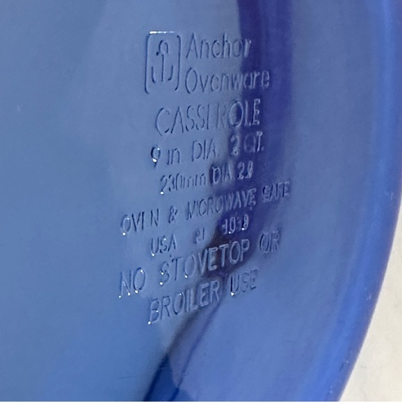 Anchor Hocking Cobalt Blue 1.5 Quart Casserole Dish 1-1/2 Qt Baking Serving Dish - Picture 8 of 16